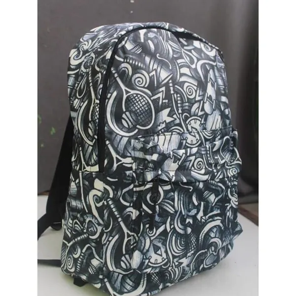 Truffle Graffiti Printed Waterproof Soft School Collage Trendy Backpack With 15.6" Laptop Storage Capacity For Men Unisex T2257M