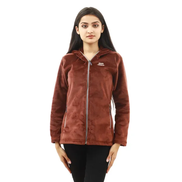 Crystal Fur With Hoodie for Women #005doro(Brown)