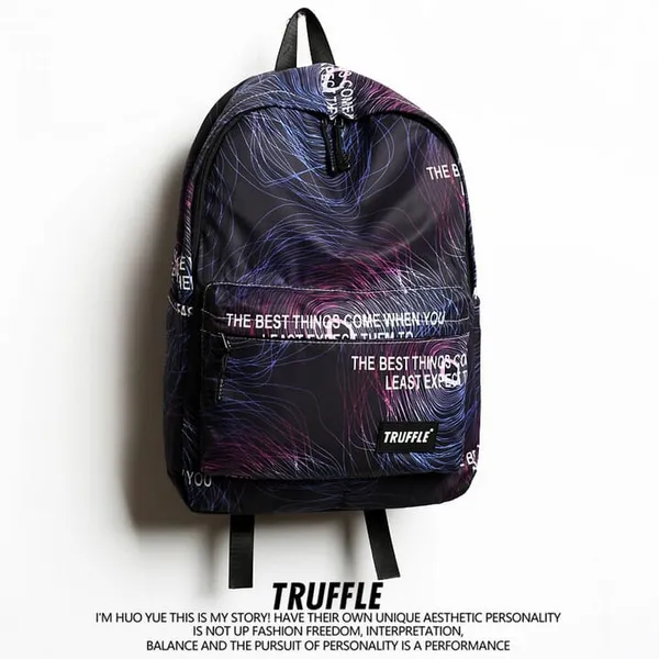 Truffle Printed Waterproof Soft School Collage Trendy Street Style Backpack With 16" Laptop Storage Capacity For Men (Unisex) T2259M