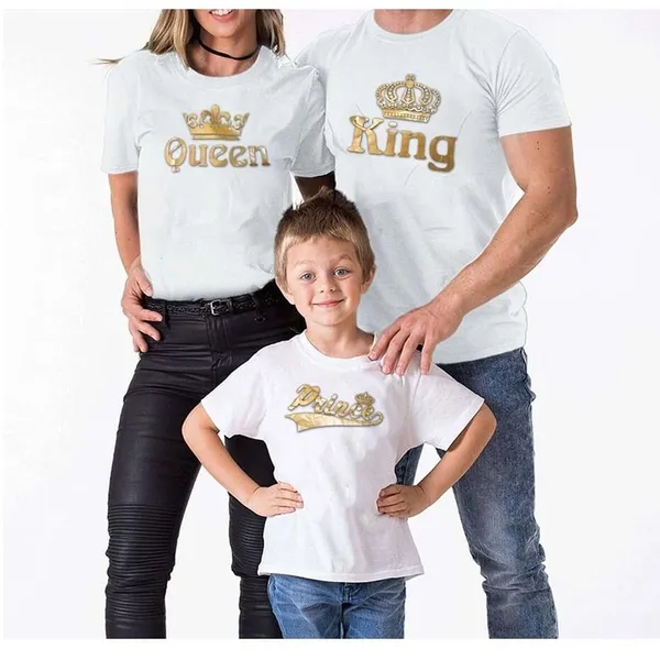 Couple T-shirt King Queen & Prince Printed For Men & Women