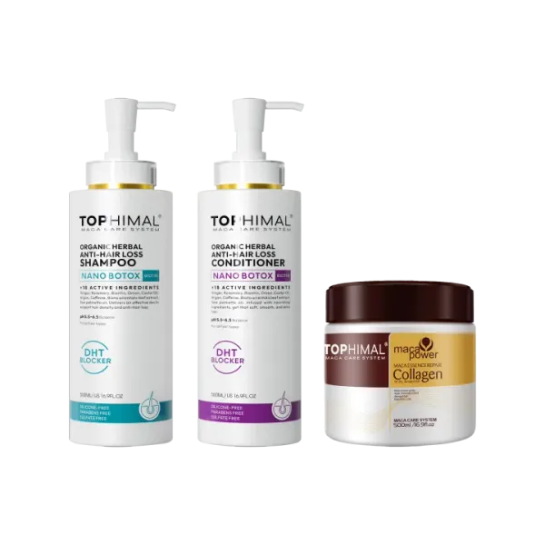 3 Set Tophimal Shampoo+Conditiner+ Collegen Hair Mask (500ml)