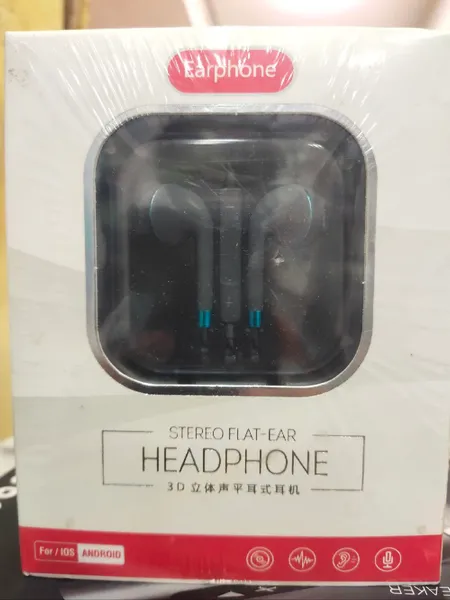 3.5mm Stereo Flat-Ear Wired 3D Earphone For Android And iPh