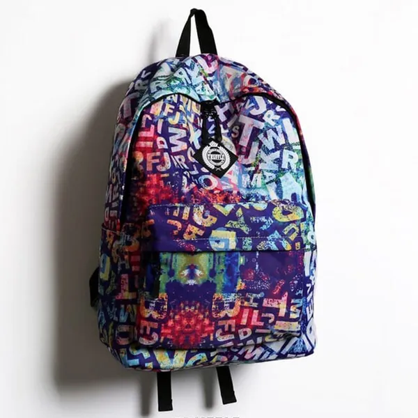 Truffle Graffiti Printed Waterproof Soft School Collage Trendy Hip-Hop Backpack With 16" Laptop Storage Capacity For Men Unisex T2233M