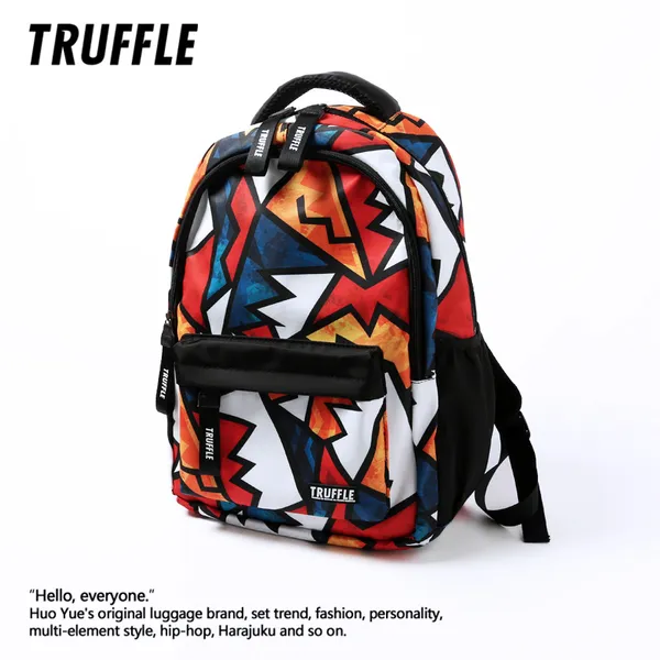 TRUFFLE Graffiti Printed Waterproof, Soft, Trendy Backpack With 16" Laptop Storage Capacity For Men Unisex T2268M