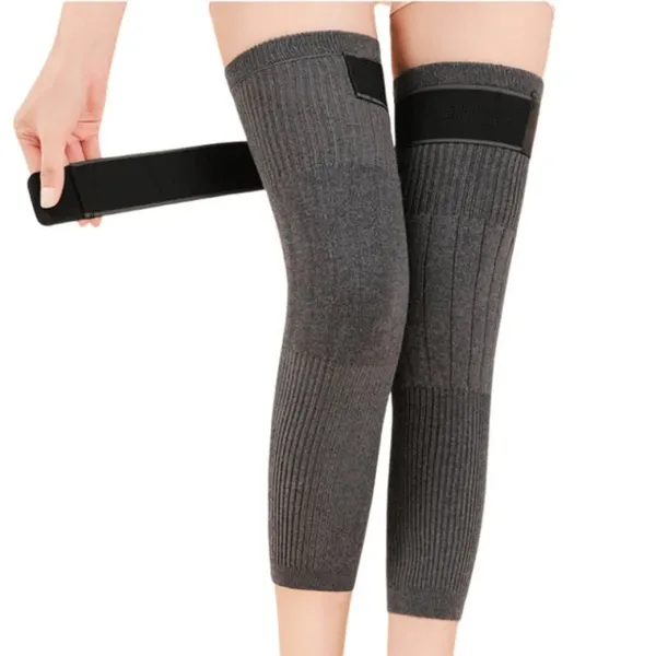 Fur Padded Knee Support Warmer with Strap - 1 Pair