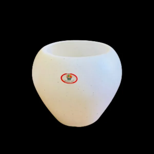 6 Inch White Apple Shape / Oval Shape Flower pot