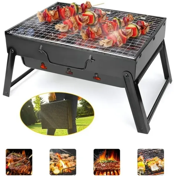 BBQ Portable Charcoal Grill Fold Barbecue Stove Table for Outdoor Camping- Portable BBQ Grill Stove