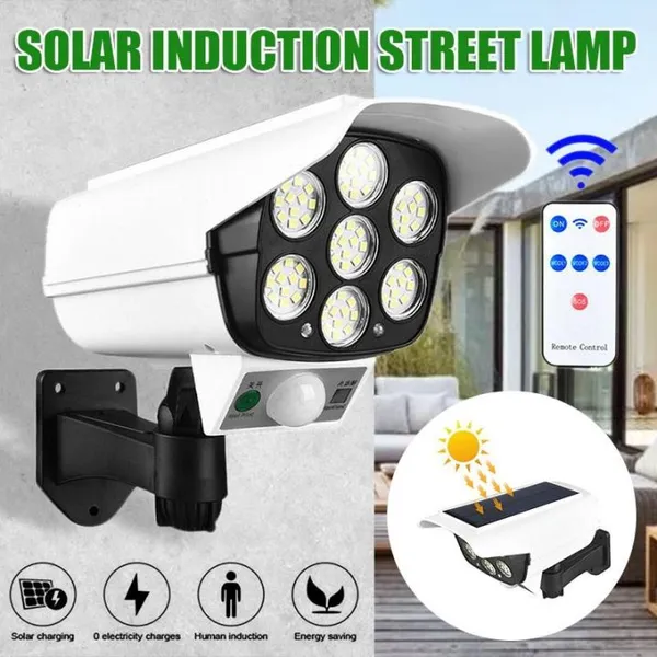 2 In1 77 SMD Solar Powered Security Simulation Light