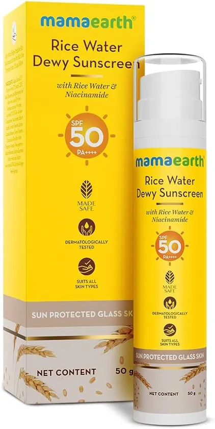 Mamaearth Rice Water Dewy Sunscreen Gel SPF 50 PA+++