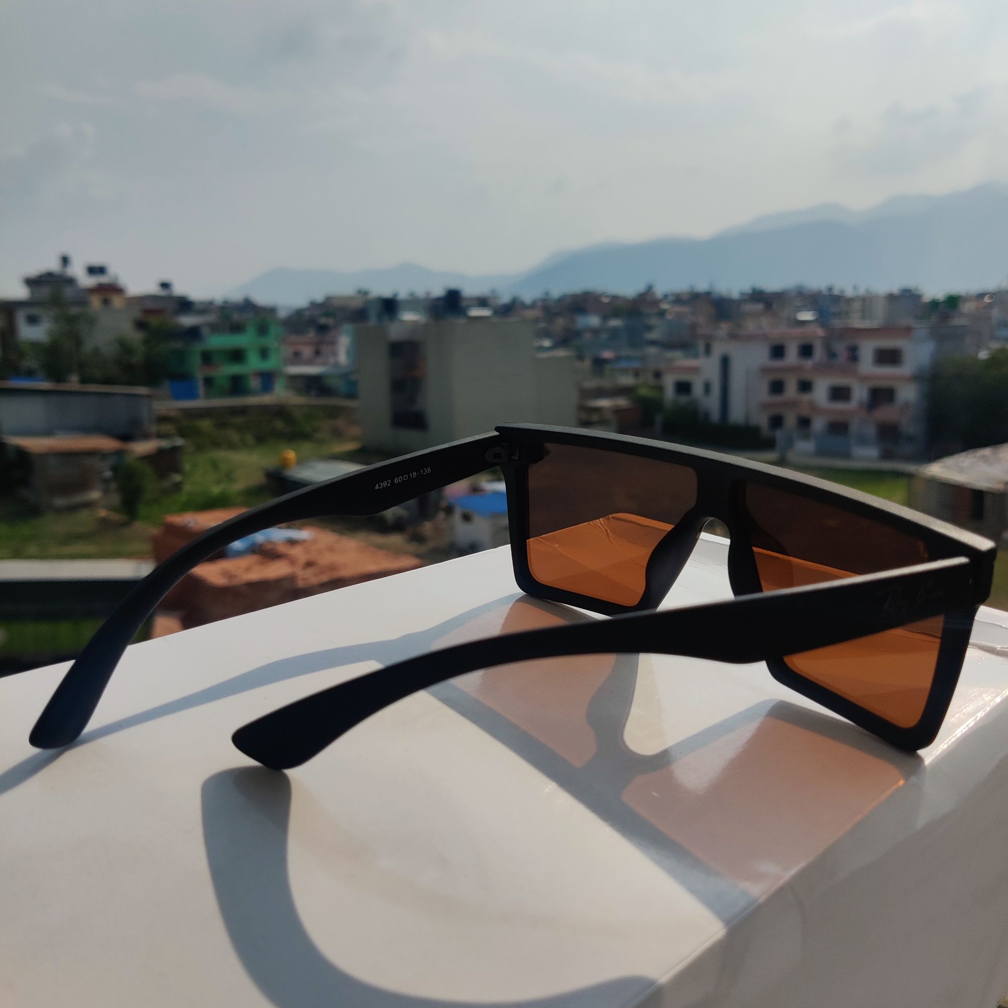 Rayban Rectangle Shape Brown Sunglasses For Men